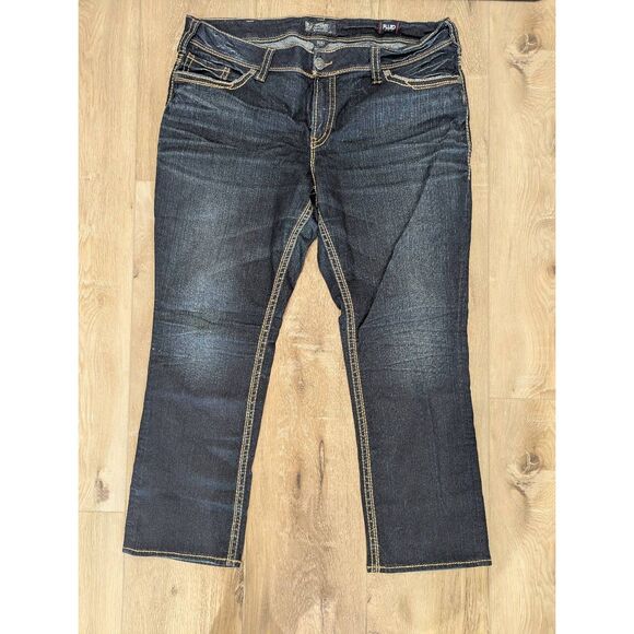 Sz 20/L 30 Silver Aiko Mid Rise Straight Leg Jeans Plus Size - Picture 1 of 10